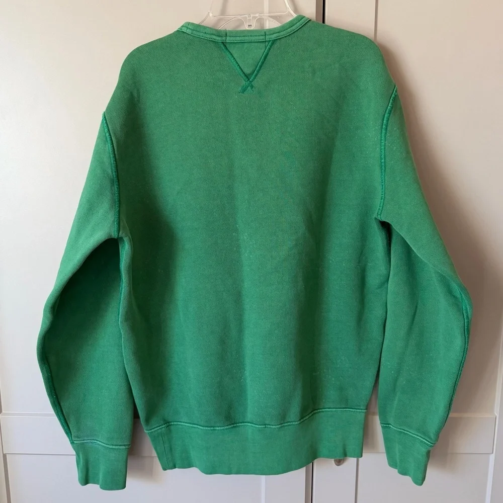 Ralph Lauren Polo University NY P-Wing Green Fleece Small Sweatshirt Preppy